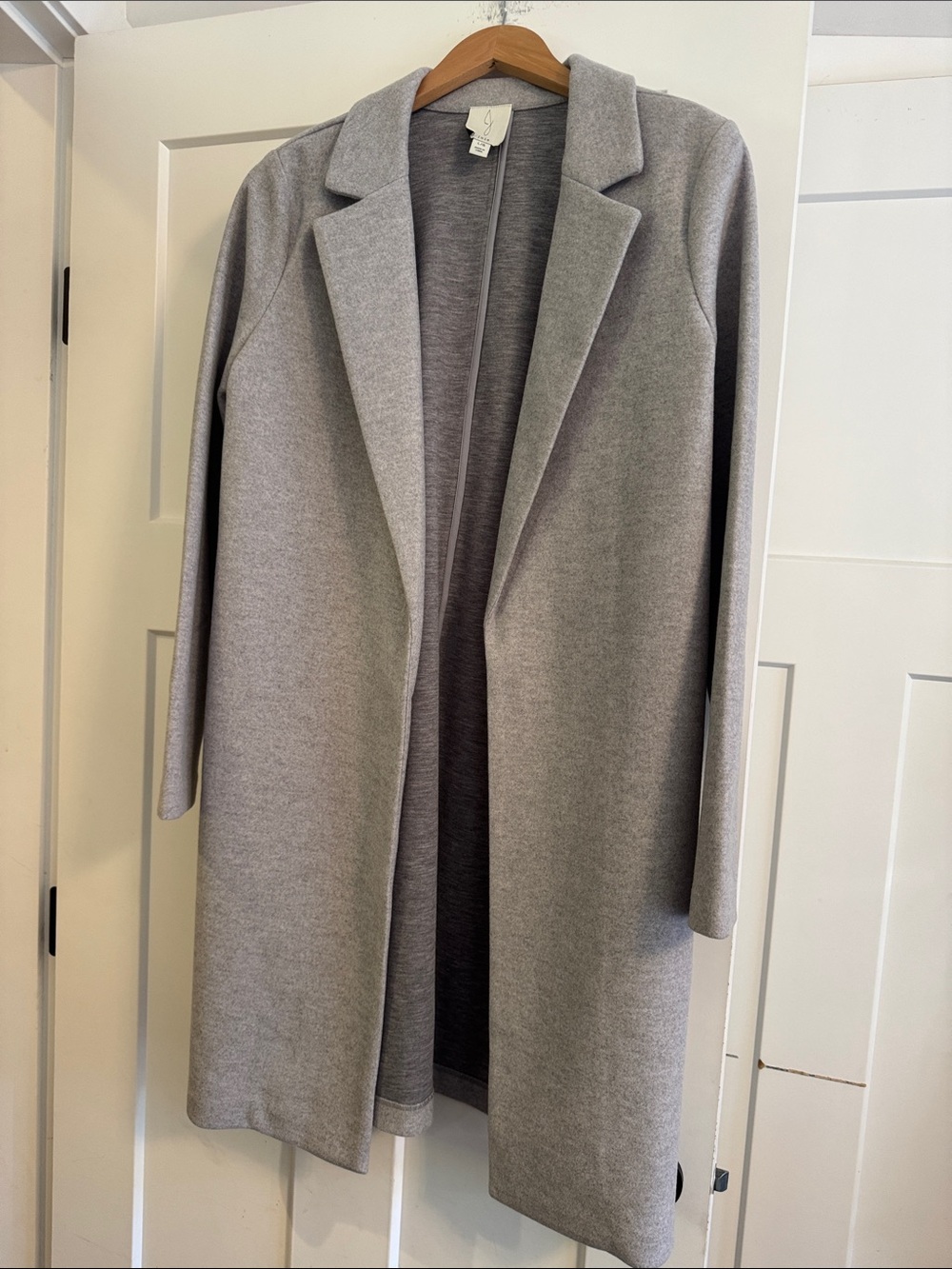 Joie Light Gray Open-Front Trench Coat